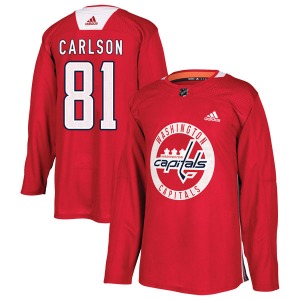 Adam Carlson Washington Capitals Adidas Authentic Practice Jersey (Red)