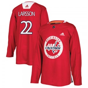 Johan Larsson Washington Capitals Adidas Authentic Practice Jersey (Red)