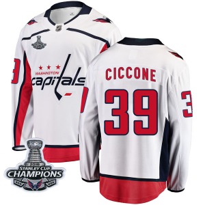 Enrico Ciccone Washington Capitals Fanatics Branded Youth Breakaway Away 2018 Stanley Cup Champions Patch Jersey (White)