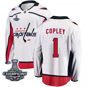 Pheonix Copley Washington Capitals Fanatics Branded Youth Breakaway Away 2018 Stanley Cup Champions Patch Jersey (White)