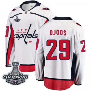 Christian Djoos Washington Capitals Fanatics Branded Youth Breakaway Away 2018 Stanley Cup Champions Patch Jersey (White)