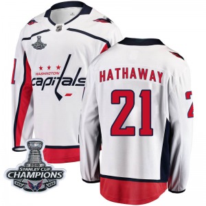 Garnet Hathaway Washington Capitals Fanatics Branded Youth Breakaway Away 2018 Stanley Cup Champions Patch Jersey (White)