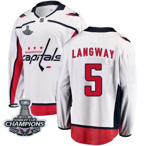 Rod Langway Washington Capitals Fanatics Branded Youth Breakaway Away 2018 Stanley Cup Champions Patch Jersey (White)