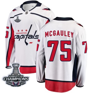 Tim McGauley Washington Capitals Fanatics Branded Youth Breakaway Away 2018 Stanley Cup Champions Patch Jersey (White)