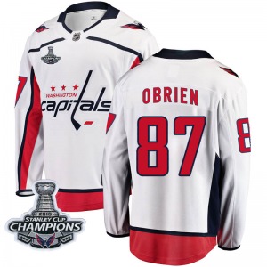 Liam O'Brien Washington Capitals Fanatics Branded Youth Breakaway Away 2018 Stanley Cup Champions Patch Jersey (White)