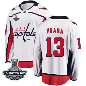 Jakub Vrana Washington Capitals Fanatics Branded Youth Breakaway Away 2018 Stanley Cup Champions Patch Jersey (White)