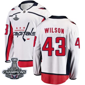 Tom Wilson Washington Capitals Fanatics Branded Youth Breakaway Away 2018 Stanley Cup Champions Patch Jersey (White)