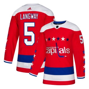 Rod Langway Washington Capitals Adidas Youth Authentic Alternate Jersey (Red)