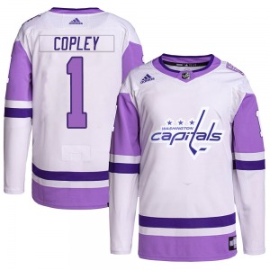 Pheonix Copley Washington Capitals Adidas Youth Authentic Hockey Fights Cancer Primegreen Jersey (White/Purple)