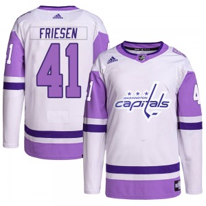 Jeff Friesen Washington Capitals Adidas Youth Authentic Hockey Fights Cancer Primegreen Jersey (White/Purple)