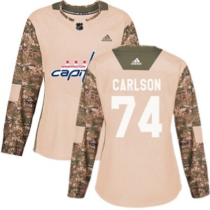 John Carlson Washington Capitals Adidas Women's Authentic Veterans Day Practice Jersey (Camo)