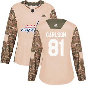Adam Carlson Washington Capitals Adidas Women's Authentic Veterans Day Practice Jersey (Camo)