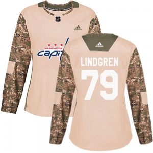 Charlie Lindgren Washington Capitals Adidas Women's Authentic Veterans Day Practice Jersey (Camo)