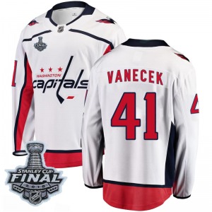 Vitek Vanecek Washington Capitals Fanatics Branded Breakaway Away 2018 Stanley Cup Final Patch Jersey (White)
