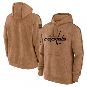 Washington Capitals Youth 2023 Salute to Service Club Pullover Hoodie (Brown)